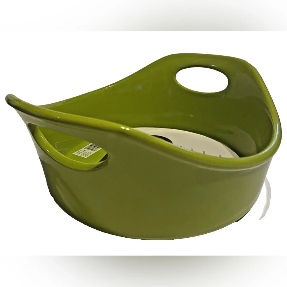 RACHAEL RAY 1.5 Round Open Baker Stoneware - Lime Green NEW